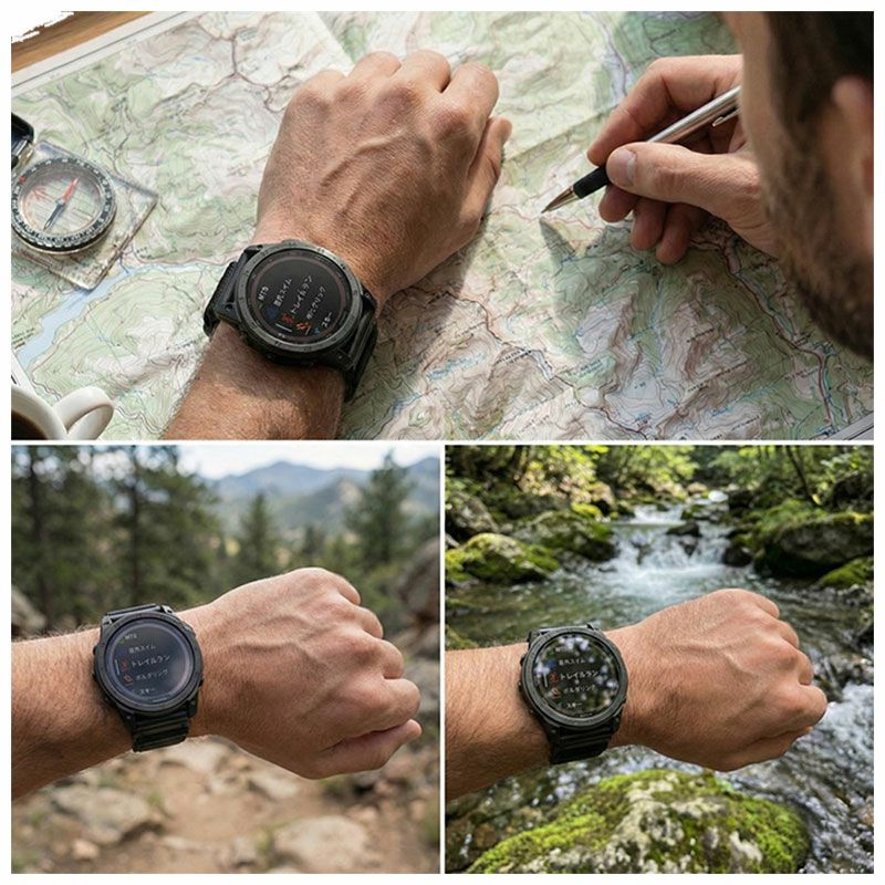 ガーミンtactix7ProSapphireDualPowerタクティクス7プロ010-02704-34GARMINミリタリーGPSソーラー充電航空サファイアチタンナイロン暗視ステルスモードSuicaゴルフ日本正規品バレンタイン