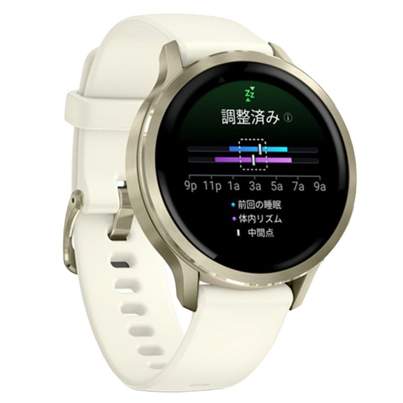 ガーミンGARMINVenu441mmLunarGold/Bone010-03013-30ヴェニュー4スマートウォッチGPS健康管理睡眠Suica通話音楽LEDライフログレディースメンズプレゼント腕時計日本正規品
