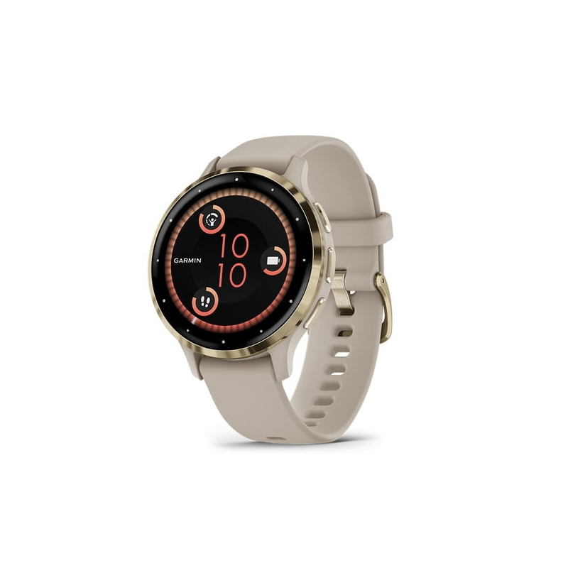Suica対応 正規品 ガーミン GARMIN Venu 3S French Gray Cream Gold 010-02785-42 スマートウォッチ GPS 睡眠コーチ 通話機能 音楽 ランニング ヨガ レディース おしゃれ